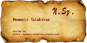 Nemecz Szabina névjegykártya